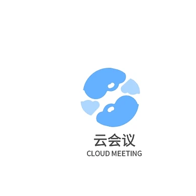 云会议简约蓝色logo设计