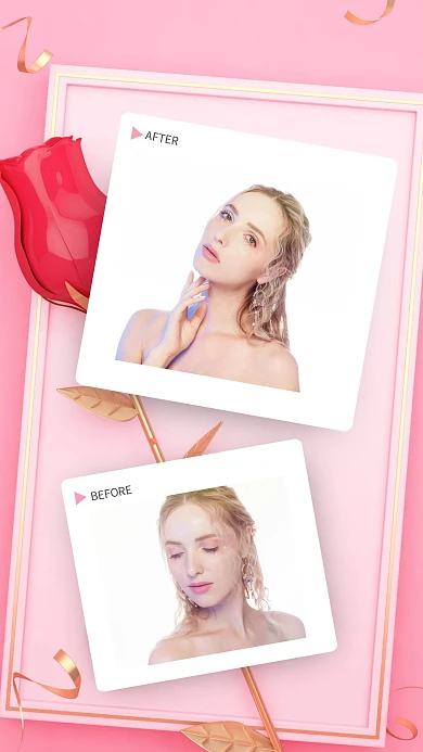 简约护肤用户反馈对比图手机海报