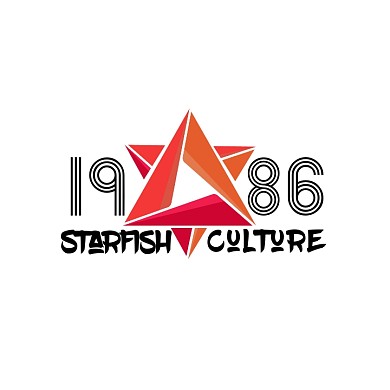 海星六芒星簡約歐美漸變橙紅logo設計