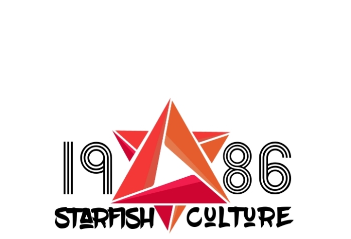 海星六芒星簡約歐美漸變橙紅logo設計