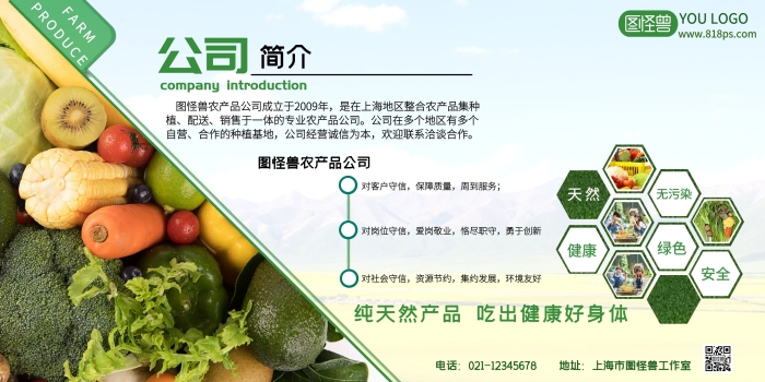 綠色農(nóng)產(chǎn)品公司簡介展板