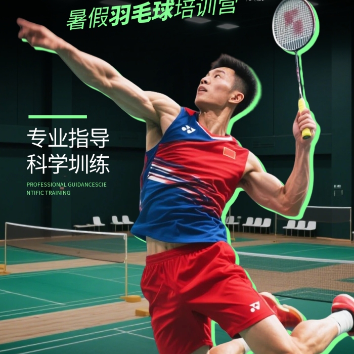 羽毛球招生促銷全屏海報