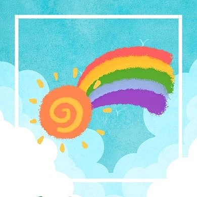 手绘彩虹天空公众号封面次图彩虹