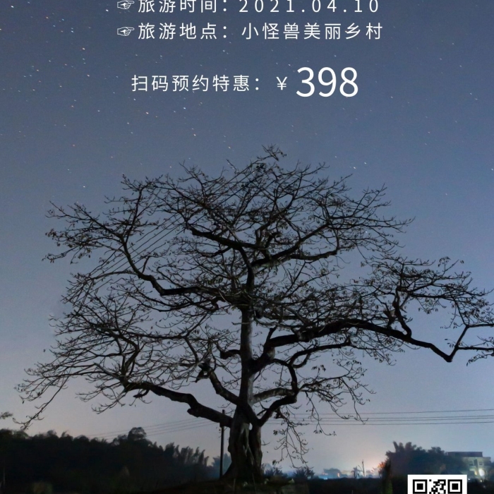 鄉(xiāng)村親子營(yíng)旅游藍(lán)色簡(jiǎn)約風(fēng)手機(jī)海報(bào)