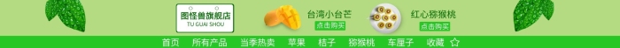 淘寶店招獼猴桃食品水果黃綠色店招