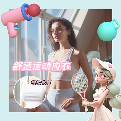 运动健身内衣产品营销效果模板