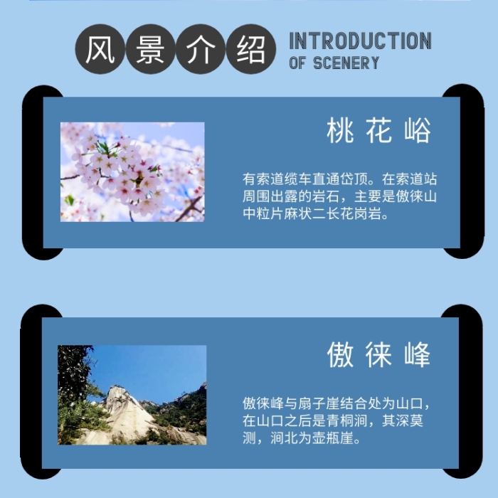 藍(lán)色攝影圖簡(jiǎn)約印章泰山旅游圖文詳情圖
