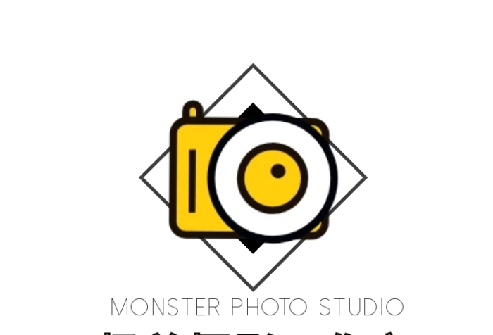 黃色照相機卡通插畫攝影工作室頭像logo