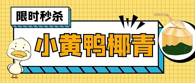 小黄鸭椰青椰子秒杀公众号封面首图