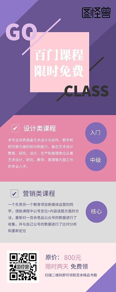 百门课程培训营销长图