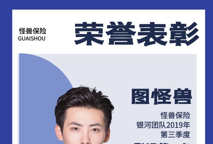 个人营销社交名片荣誉表彰手机海报