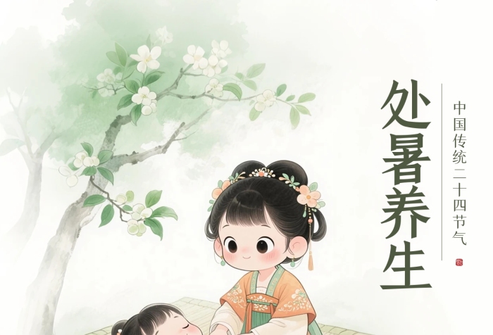 古风处暑养生指南小红书封面