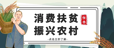 消费扶贫乡村振兴卡通白色宣传公众号首图