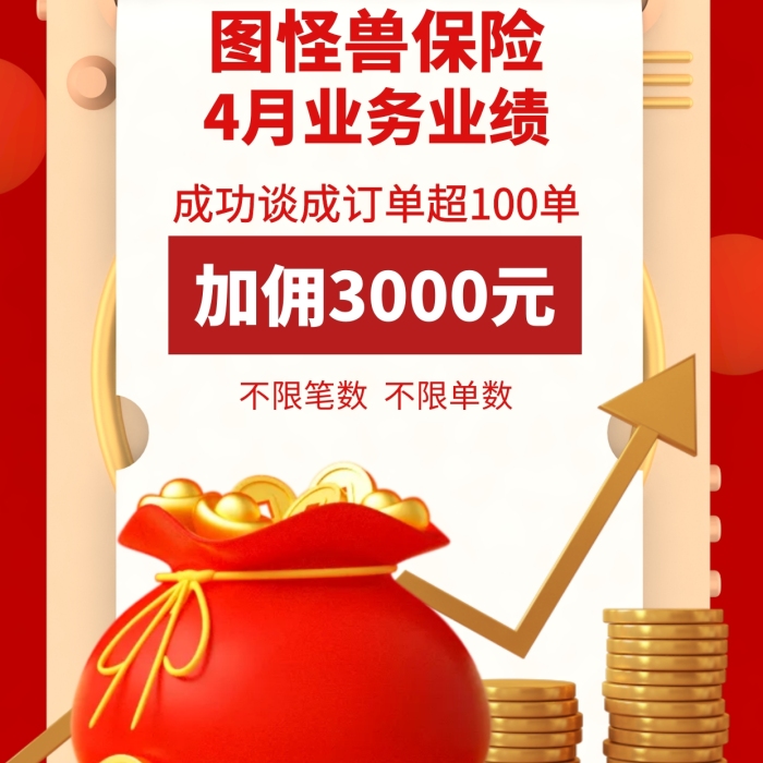 銷售獎勵激勵方案業(yè)績保險業(yè)務(wù)紅色3D海報