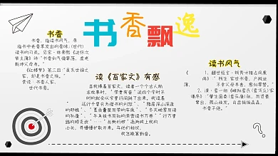 书香飘逸读书手抄报