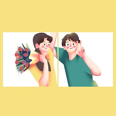 卡通萌趣可爱情侣头像微信头像用户头像