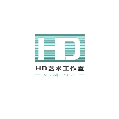 HD字母HD艺术工作室线条logo设计