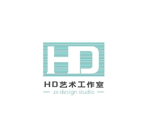 HD字母HD藝術(shù)工作室線條logo設(shè)計