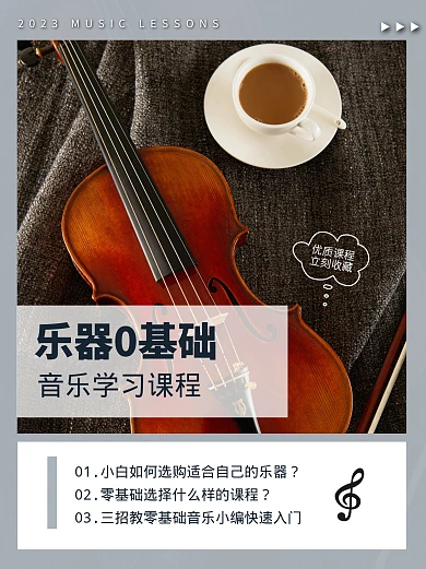 乐器0基础课程学习宣传简约小红书
