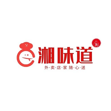 美团外卖湘菜logo红色简约插画简洁
