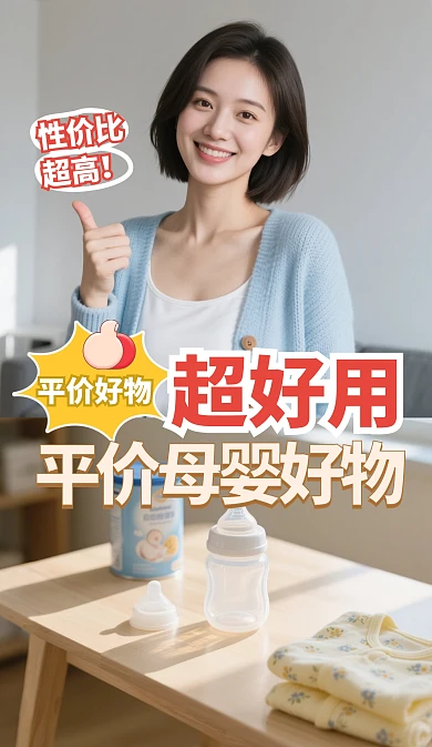 简约母婴用品视频封面