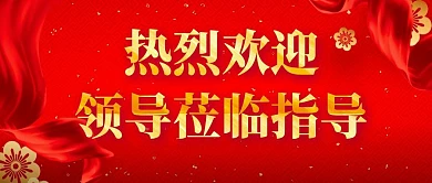 领导视察莅临指导红色简约公众号封面