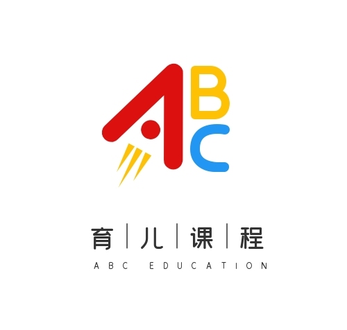 育兒課程logo簡(jiǎn)約彩色ABC字母火箭