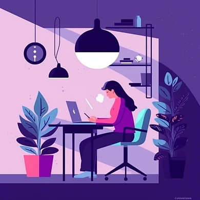 商务 扁平 插画 职场 办公 工作 背景 紫色 AIGCsucai 元素 素材  AIGC AI数字作品 Midjourney (155)金融 理财