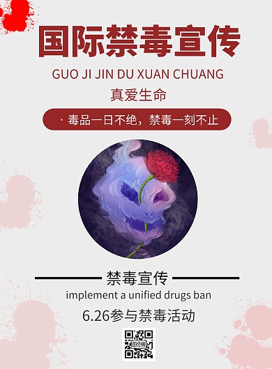 簡(jiǎn)約大氣防毒防艾海報(bào)禁毒
