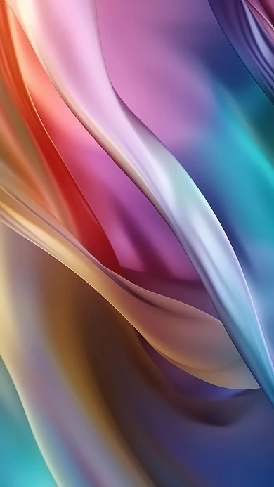科技风格彩色丝绸扭曲手机海报背景