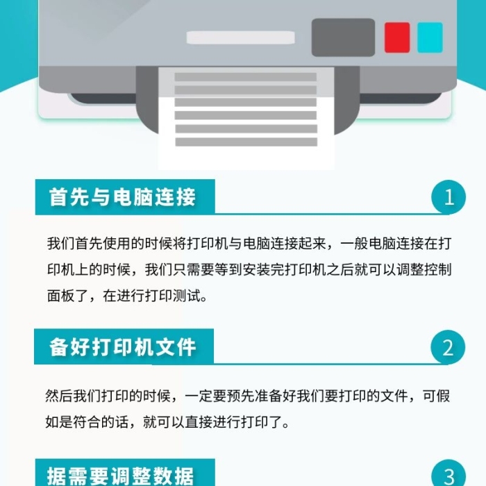 打印機(jī)長(zhǎng)圖綠色簡(jiǎn)約流程海報(bào)