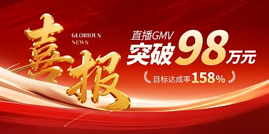 红金大气喜报横版海报