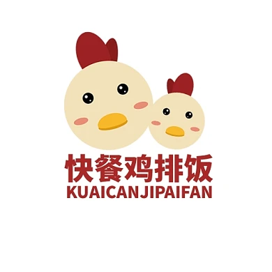快餐鸡排饭外卖红色卡通美食LOGO