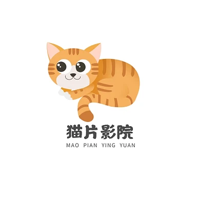 电影影院卡通猫可爱创意简约logo头像