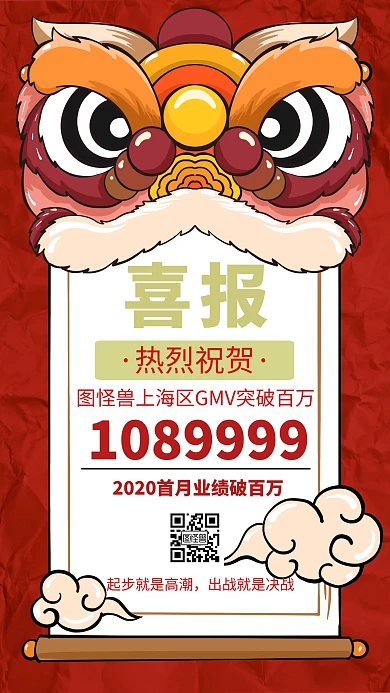 业绩破百万喜报创意手机海报