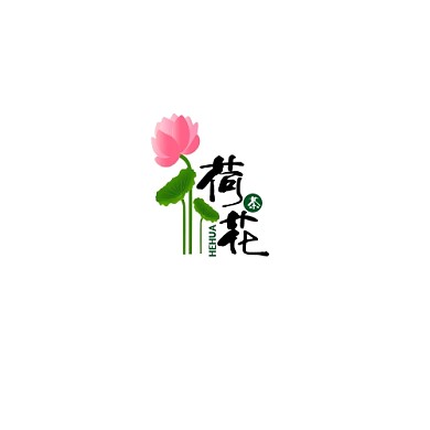 LOGO荷花茶綠色調(diào)簡約風