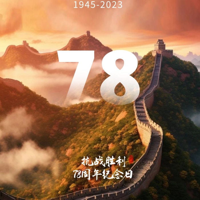 簡約大氣抗戰(zhàn)勝利78周年紀(jì)念日攝影圖海報