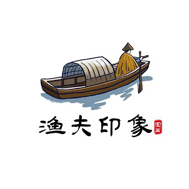 卡通人物漁夫印象logo