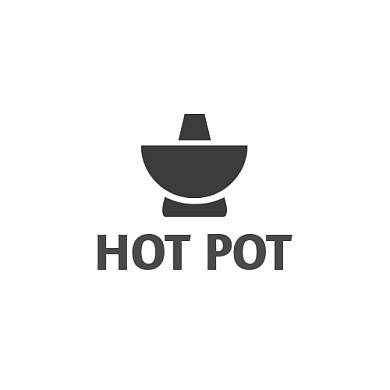 純灰色簡(jiǎn)約hotpot火鍋logo設(shè)計(jì)