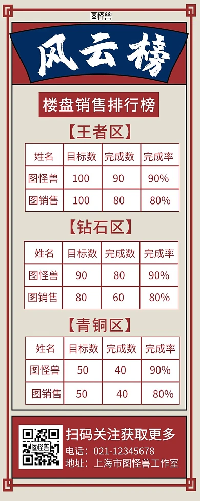 排行榜销售榜表格创意营销长图