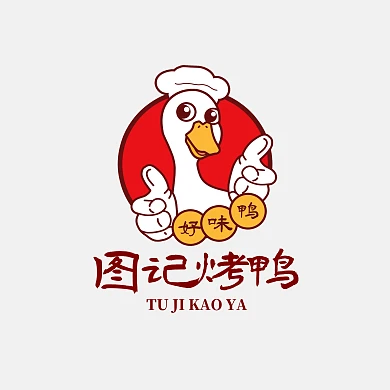 卡通餐饮美食烤鸭品牌宣传LOGO