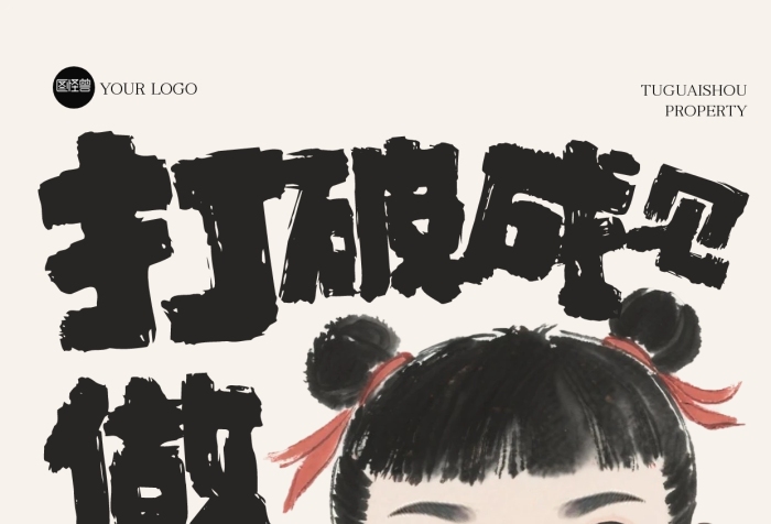 水墨插畫風(fēng)地產(chǎn)全屏海報(bào)