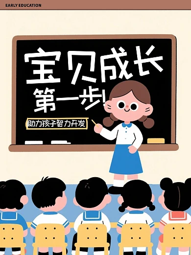 童趣风格早教启蒙小红书封面