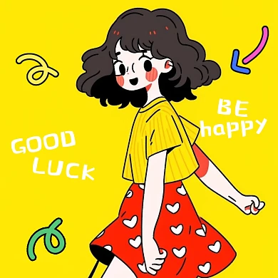 简约趣味描边插画微信头像