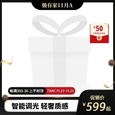 黑金风极有家11月A家点灵感灯具主图图标