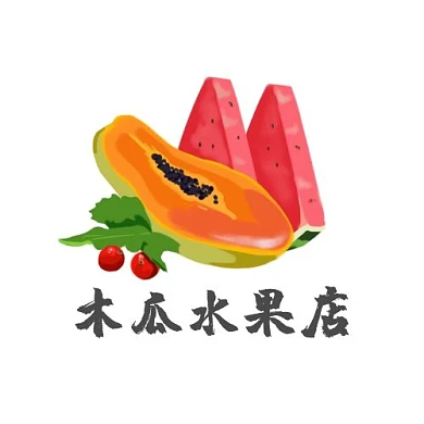 水果美食卡通艺术木瓜 logo