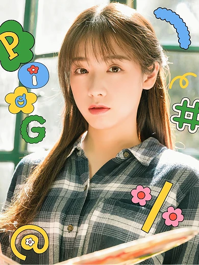 清新涂鸦自拍PLOG模板