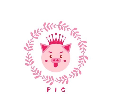 紅包頭像LOGO粉色可愛小豬
