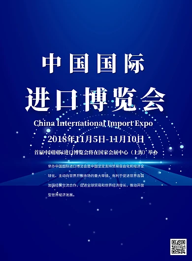 2018中国国际进口博览会闪耀主题海报