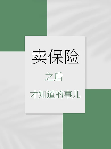 ins风卖保险攻略介绍小红书封面